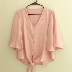 Button down tie blouse